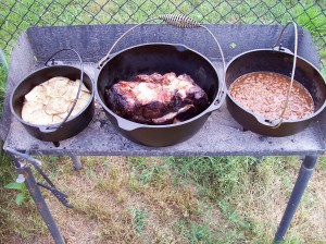 Pork Shoulder, Scalloped Potatoes and BBQ Pintos