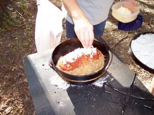 Finishing the Fiesta Meatloaf