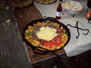 22" Skillet with Home Fries, Bacon and Eggs